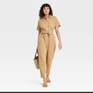 Universal Thread Women's Short Sleeve Boilersuit Relaxed Leg Casual Jumpsuit